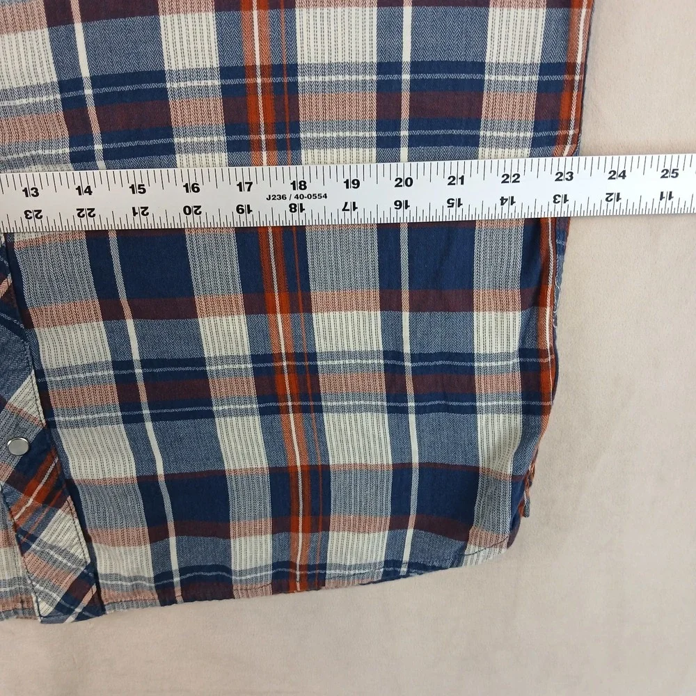 Levis XXL‎ Mens Shirt Lightweight Flannel Western Cowboy Pearl 23x28 Plaid